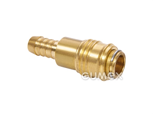 Rýchlospojka MINI DN5, tŕň na hadicu 6mm, 35bar, tesnenie perbunan, -20°C/+100°C, mosadz